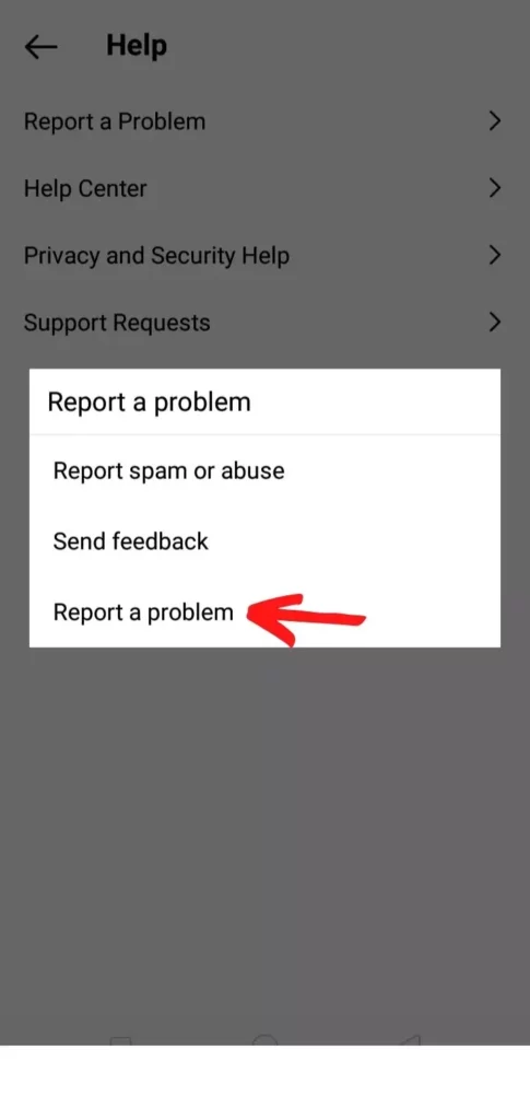 Report a problem instagram 