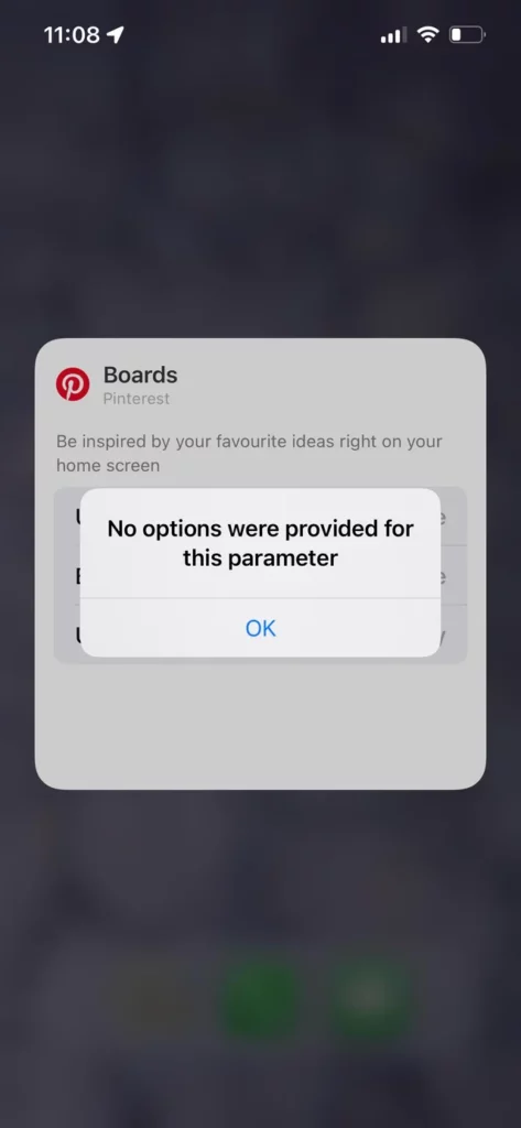 No Options Were Provided For This Parameter Pinterest