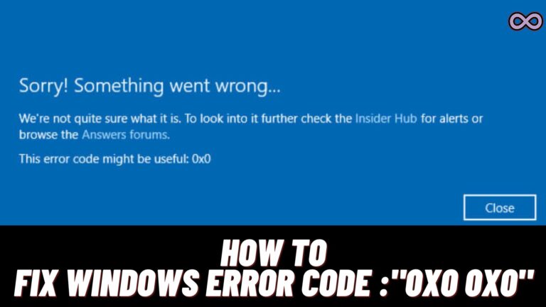 What Is Windows Error 0x0 0x0? How To Fix It? - Aspartin